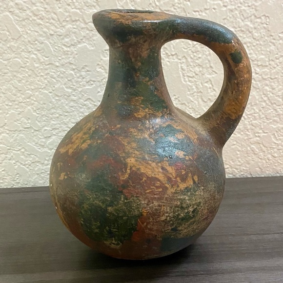 Primitive Terracotta Pottery Jug Vase - Picture 1 of 4